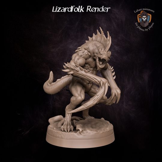 Lizardfolk Render. DnD miniature. Character